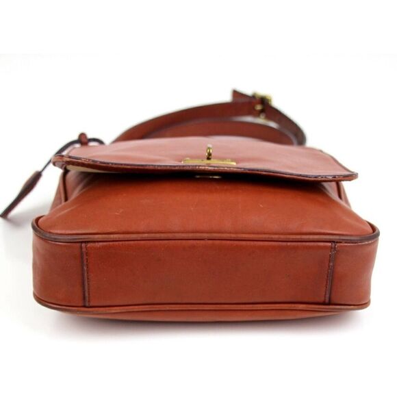 FOSSIL BROWN GENUINE LEATHER FLAP X-BODY MESSENGER SHOULDER BAG HANDBAG PURSE - Picture 6 of 14